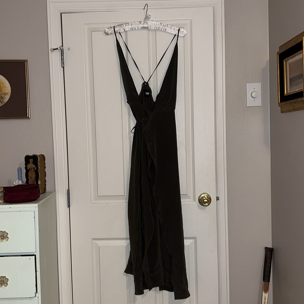Reformation Clara Silver Wrap dress - Picture 3 of 7